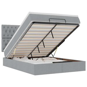 VidaXL Cadre de lit ottoman et matelas gris clair 140x200 cm tissu