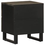 vidaXL Table de chevet noir 40x33x46 cm bois de manguier solide