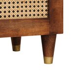 vidaXL Cabinet de salle de bain 2 Pièces Noir et or Bois de mangue massif