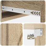 vidaXL Table d'appoint murale 87 5 x 34 5 x 17 cm Bois d'ingénierie