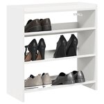 vidaXL Étagère à chaussures blanc 60x25x62 cm bois d'ingénierie