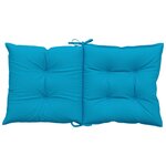 vidaXL Coussins de chaise de jardin à dossier bas lot de 6 bleu