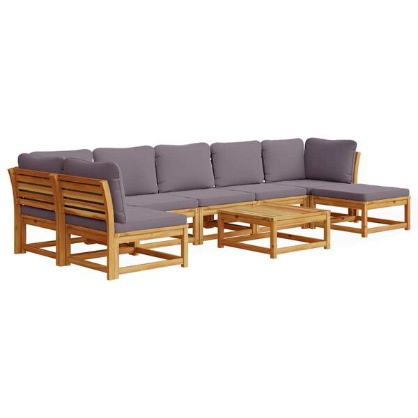 vidaXL Salon de jardin avec coussins 8 Pièces bois massif d'acacia