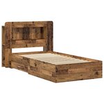 vidaXL Cadre de lit avec rangement Bois ancien 90 x 190 cm