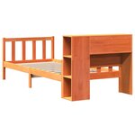 vidaXL Lit bibliothèque sans matelas cire marron 75x190 cm bois massif