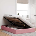vidaXL Cadre de lit ottoman avec stockage Rose 120 x 200 cm Velours