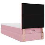 vidaXL Cadre de lit ottoman avec matelas rose 80x200 cm velours