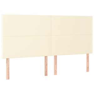 vidaXL Tête de lit Crème 200x5x118/128 cm Similicuir