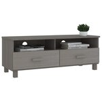 vidaXL Meuble TV HAMAR Gris clair 106x40x40 cm Bois massif de pin