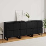 vidaXL Buffet 3 Pièces Chêne noir 60 x 35 x 70 cm