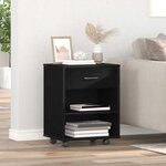 vidaXL Meuble de rangement avec roue Chêne noir 46 x 36 x 59 cm