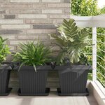 vidaXL Pots de plantes 6 Pièces Noir 43 x 43 x 33 5 cm Plastique