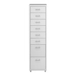 Caisson de bureau armoire meuble de rangement à roulettes avec 8 tiroirs 109 x 28 x 41 cm blanc 03_0009111