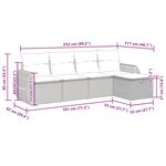 vidaXL Salon de jardin avec coussins 5 Pièces beige résine tressée