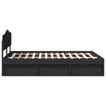 vidaXL Cadre de lit Noir 150 x 200 cm Bois de pin massif