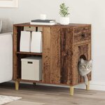 vidaXL Maison pour chat Bois ancien 72 x 42.5 x 70 cm