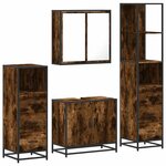 vidaXL Ensemble meubles salle de bain 4 Pièces chêne fumé bois ingénierie