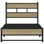 vidaXL Cadre de lit en métal sans matelas chêne sonoma 107x203 cm