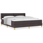 vidaXL Lit à ressorts Marron foncé et Blanc 180 x 200 cm Polyester