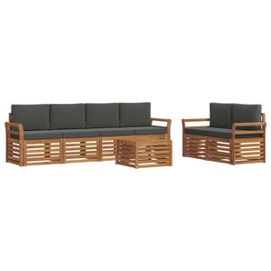 vidaXL Ensemble de canapés d'extérieur 7 pc Naturel et Anthracite
