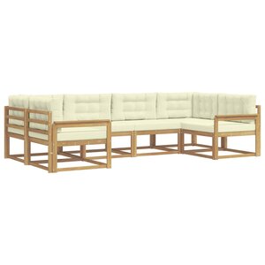 vidaXL Ensemble de canapés d'extérieur 6 Pièces Blanc et crème