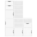 vidaXL Armoires latérales 5 Pièces ODDA blanc 40x24x79 cm bois massif pin