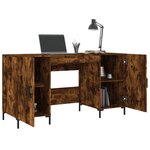 vidaXL Bureau chêne fumé 140x50x75 cm bois d'ingénierie
