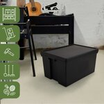 Pack and Move - Lot 4 Boîtes Stockage Plastique - 49 x 68 5 x 37 cm - 380KG Max - Stockage  Outils  Bricolage - Ultra Résistant - Réutilisable - 96L