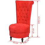 vidaXL Chaise de canapé avec dossier haut rouge tissu