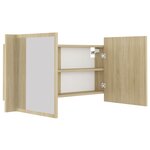 vidaXL Armoire à miroir à LED de bain Chêne sonoma 90x12x45 Acrylique