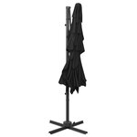 vidaXL Parasol de jardin à 4 niveaux avec mât en aluminium noir