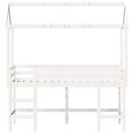 vidaXL Lit superposé et échelle et toit blanc 90x200cm bois pin massif