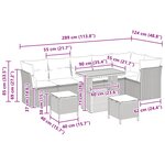 vidaXL Ensemble de canapé de jardin 9 Pièces Noir 90 x 55 x 71 cm