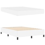 vidaXL Cadre de lit avec matelas Blanc 140 x 190 cm Faux cuir