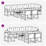 vidaXL Ensemble de canapés d'extérieur 9 Pièces Blanc et crème
