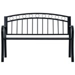 vidaXL Banc de jardin 125 cm Noir Acier