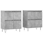 vidaXL Buffets 2 Pièces gris béton bois d'ingénierie