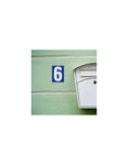 THIRARD - Plaque de signalisation 6  marquage blanc sur fond bleu  panneau PVC adhésif  65x90mm