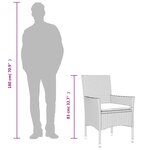 vidaXL Ensemble à manger de jardin et coussins 3Pièces marron rotin verre