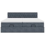 VidaXL Cadre de lit ottoman avec matelas gris foncé 160x200cm velours