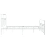vidaXL Cadre de lit métal sans matelas et pied de lit blanc 160x200 cm