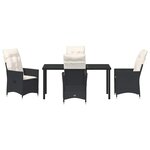 vidaXL Ensemble de salle à manger pour jardin 5 Pièces Noir Poly rotin