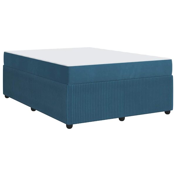 vidaXL Cadre de lit avec matelas Bleu 160 x 200 cm Velours