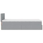 vidaXL Cadre de lit ottoman et matelas gris clair 90x190 cm tissu