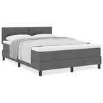 vidaXL Lit boxspring avec matelas Gris foncé 160 x 200 cm tissu