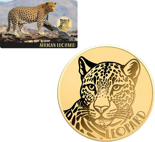 Pièce de monnaie en Or 3000 Francs g 0.031 (1/1000 oz) Millésime Gold Gift AFRICAN LEOPARD 1/1000