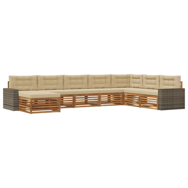 vidaXL Ensemble de canapés d'extérieur 8 Pièces Naturel et Beige