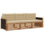 vidaXL Ensemble de canapés d'extérieur 3 Pièces Naturel et Beige