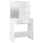 vidaXL Ensemble de coiffeuse avec LED Blanc brillant Bois d'ingénierie