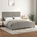 vidaXL Cadre de lit avec tête de lit Gris clair 160x200 cm Velours
